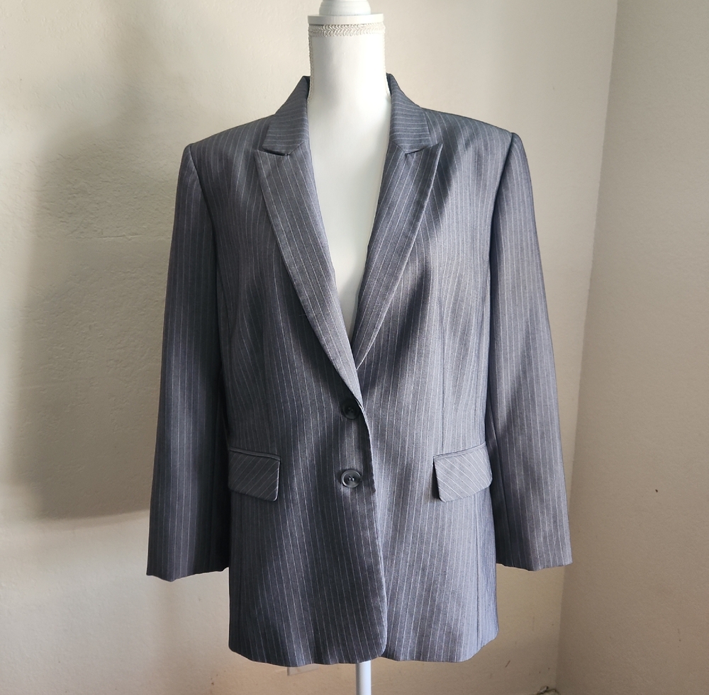 Alex Marie Gray Pinstripe Women's Blazer